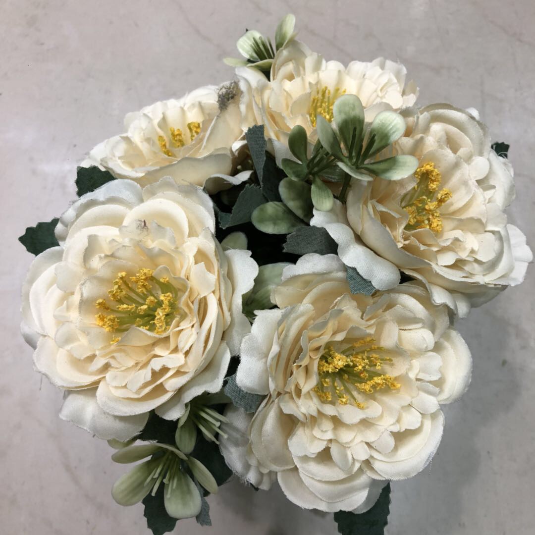 European-style artificial peony bouquets, dining tables, living rooms, bedrooms, wedding decoration flowers, artificial flowers, silk flower arrangements, flower art Specification image