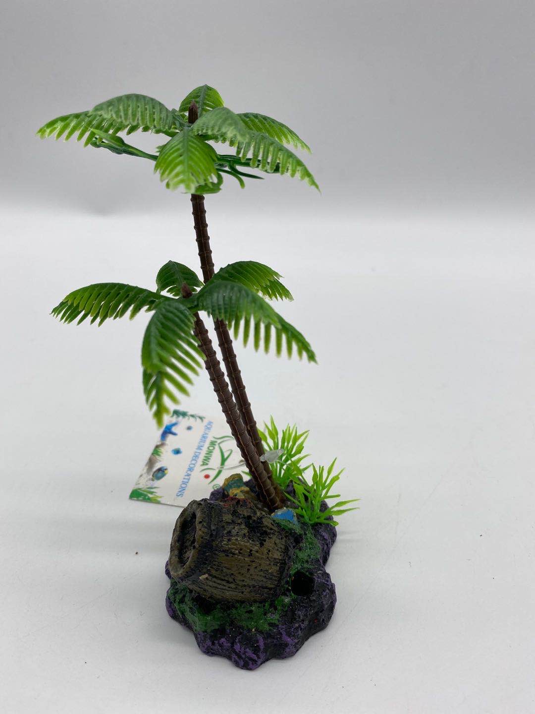 Cute kids aquarium products, fish tank decoration, simulated coconut tree