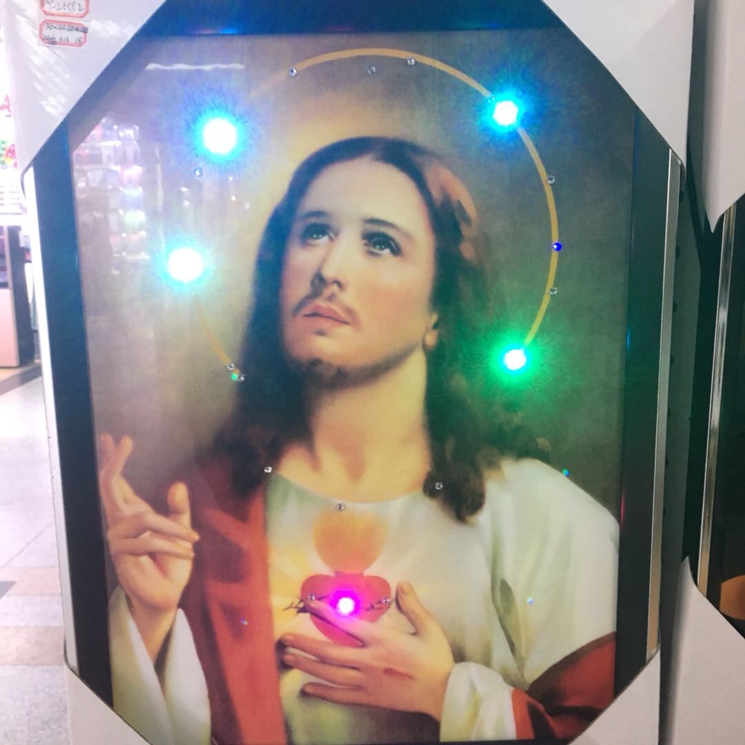 40*40LED European-style solid wood retro creative home decoration photo frame