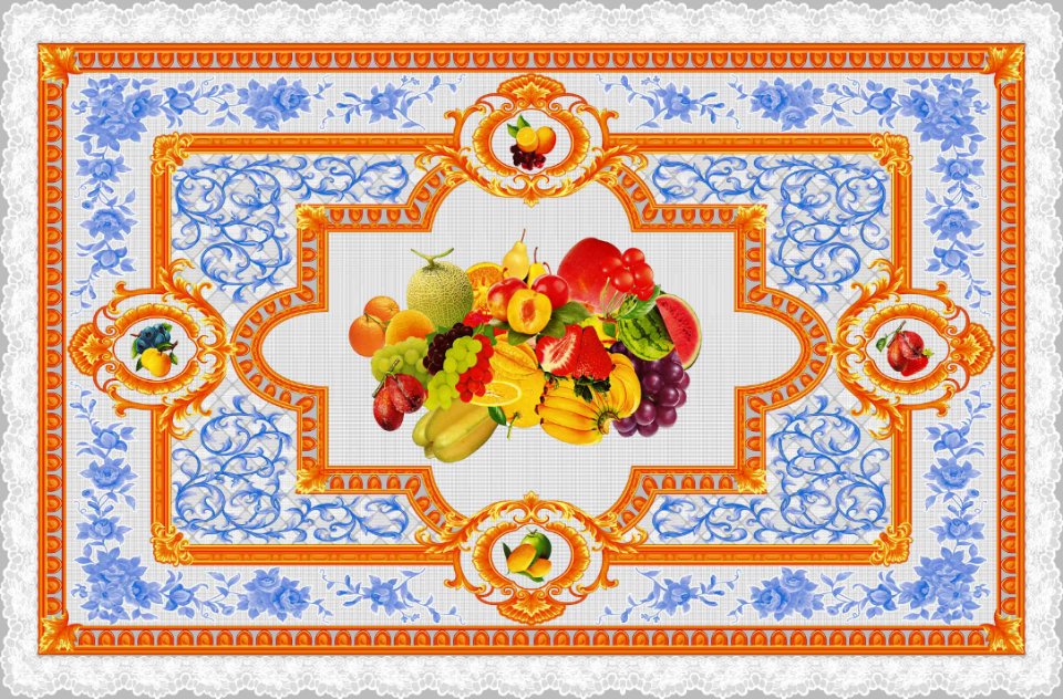 Manufacturers Direct Sales Fashion Environmental Protection Pvc Tablecloth 140×90Pvc Fruit Pattern Tablecloth Specification drawing