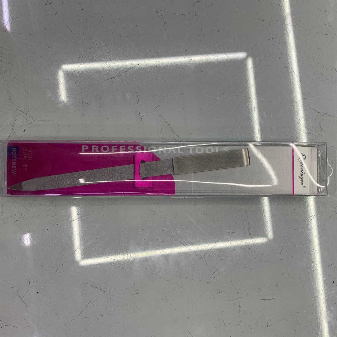 粉紫色包装不锈钢指甲磨刀日常磨甲指甲磨型