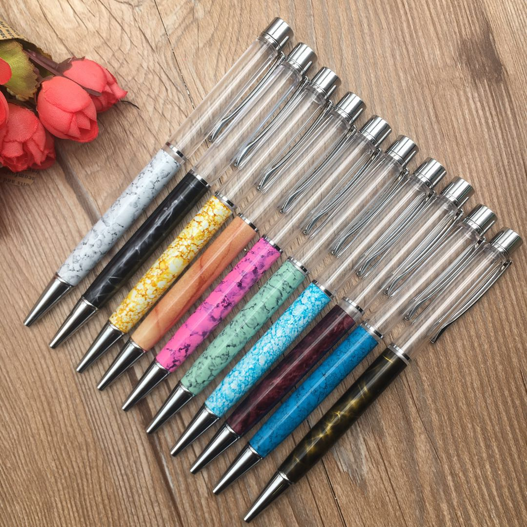 Marble hollow tube metal ballpoint pen manufacturer direct sales, large volume discounts full figure
