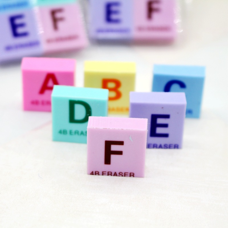 Stationery office eraser, double-leaf English letter eraser details Picture