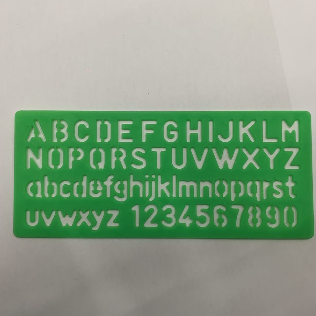 学生小孩练字英文字母数字模板塑料尺子符号模板镂空尺多功能绘图