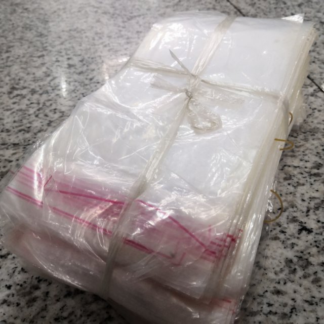 PE tear-off plastic bag. Self-sealing bag.