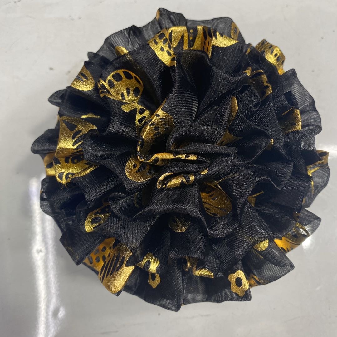 Popular new fashion simple black gold ladies large flower claw clip thumbnail