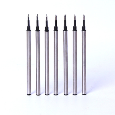 Spot Metal Stainless Steel Tube Black Water Pen Refill Baozhu Pen Refill 0.7 Signature Pen Neutral Refill Custom details Picture