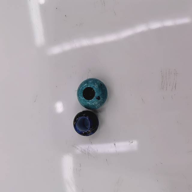 Factory direct sales of large-hole round beads imitating turquoise acrylic beads, Jialis craft jewelry accessories