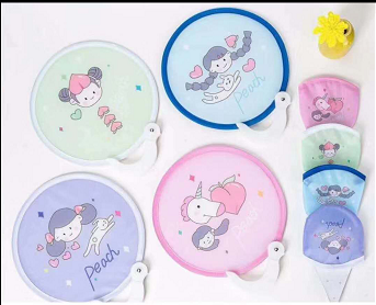 批发儿童飞盘扇夏日轻便小巧折叠扇子细节图