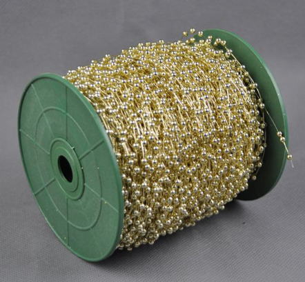 Christmas Cake Plug-In Decorative Bead Chain Eco-Friendly Christmas Bead Chain Electric Gold Plated Silver 3Mm Fishing Line Bead String Specification drawing