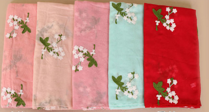 Spring and autumn women's ethnic style versatile artistic embroidered polyester shawl and scarf details Picture