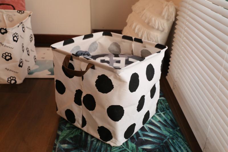Multi-Style Cotton Linen Household Clothes Storage Basket Quilt Moving Doggy Bag Bundle Mouth Moisture-Proof Wardrobe Organizer Box details Picture