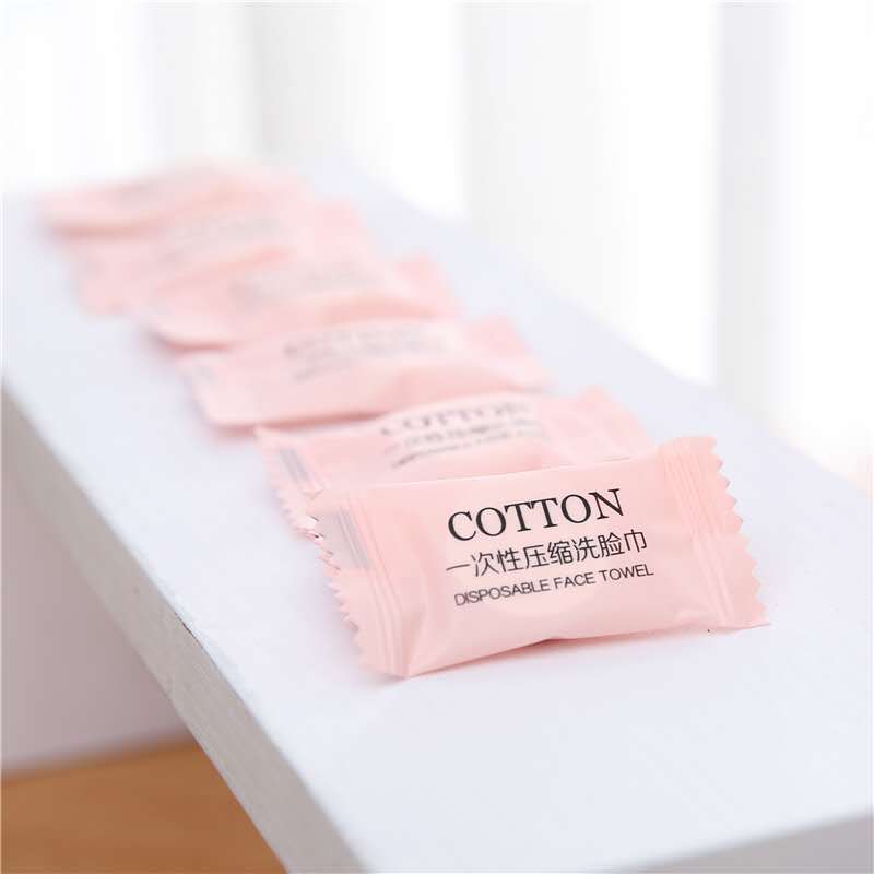 Wholesale of 50 compressed facial cleansers with candy pieces for travel, super soft and non-flaking details Picture
