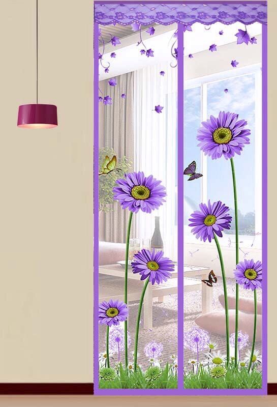Manual Long Buckle 8102 Velcro Anti-Mosquito Door Curtain Window Summer Anti-Mosquito Household High-Grade Partition Self-Priming Magnet details Picture