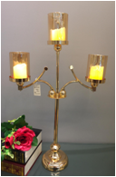 新款创意欧式奢华合金水晶K9镀烛台工艺品