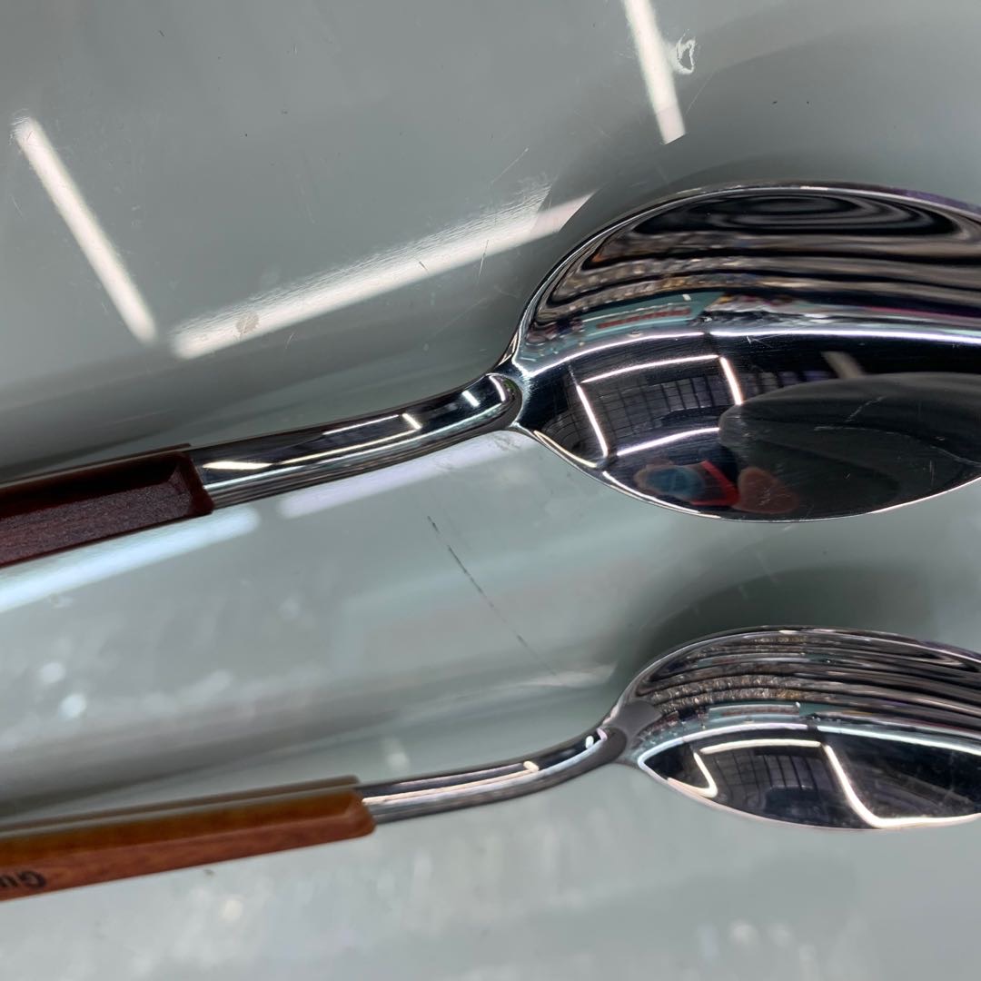 Маленькие ложки с деревянной ручкой из нержавеющей стали Specification image