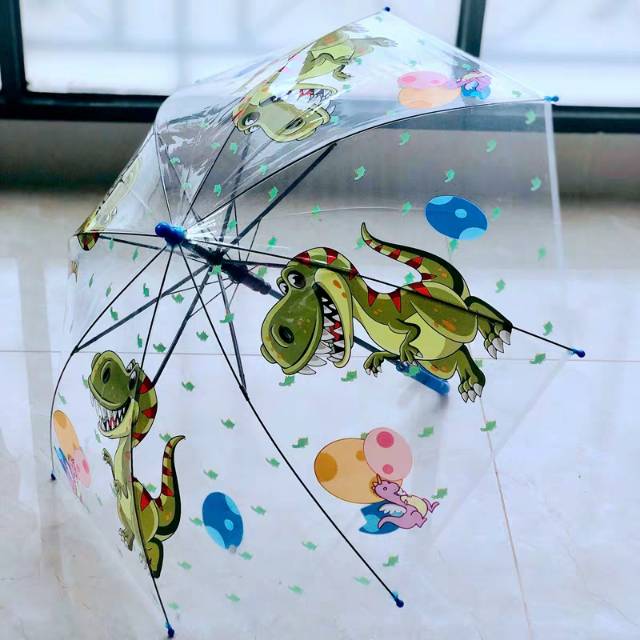 卡通图案儿童小透明伞透明雨伞长柄伞产品图