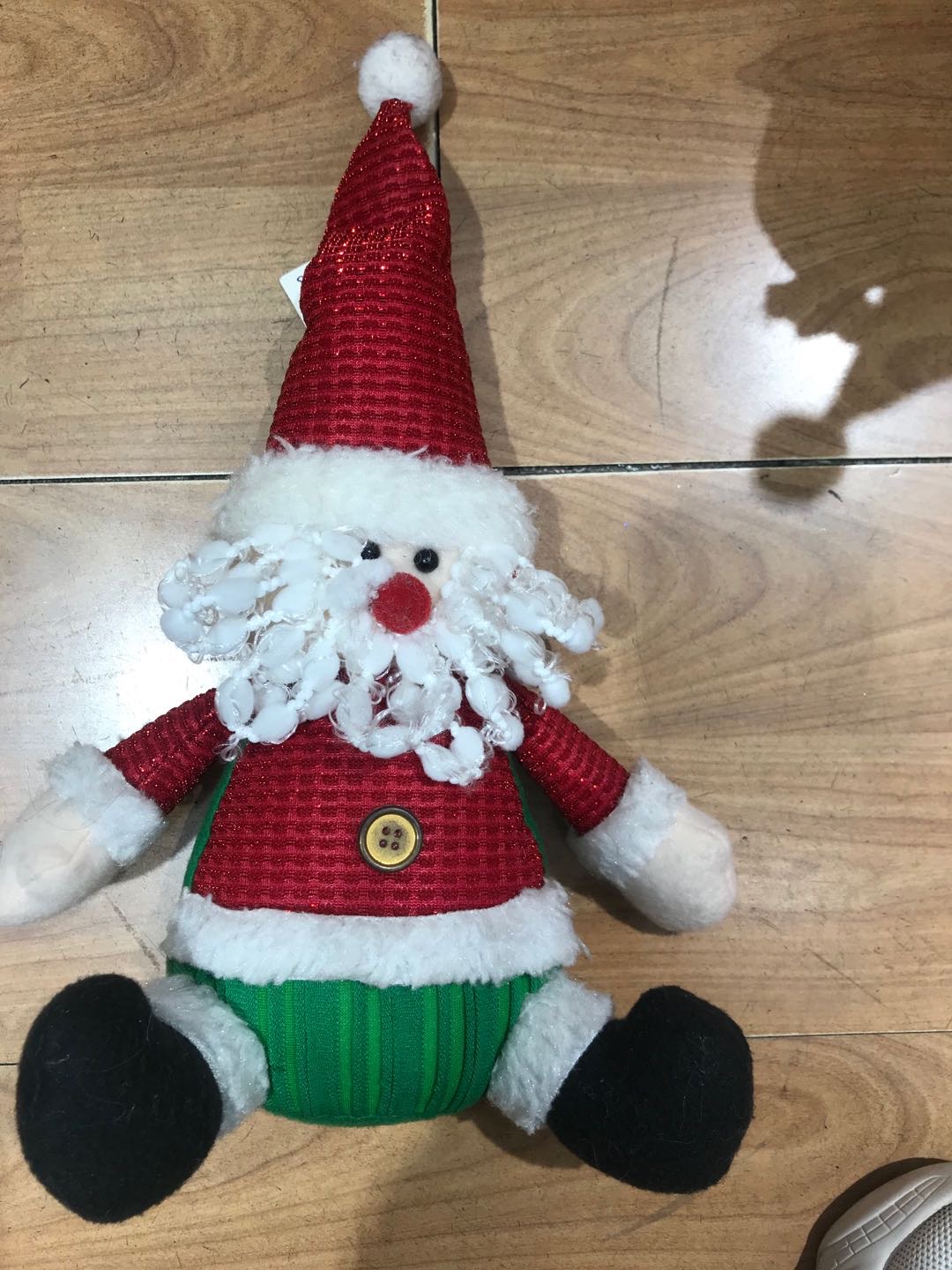 坐姿圣诞老人围脖大胡子圣诞摆件圣诞用品涤纶料240pc