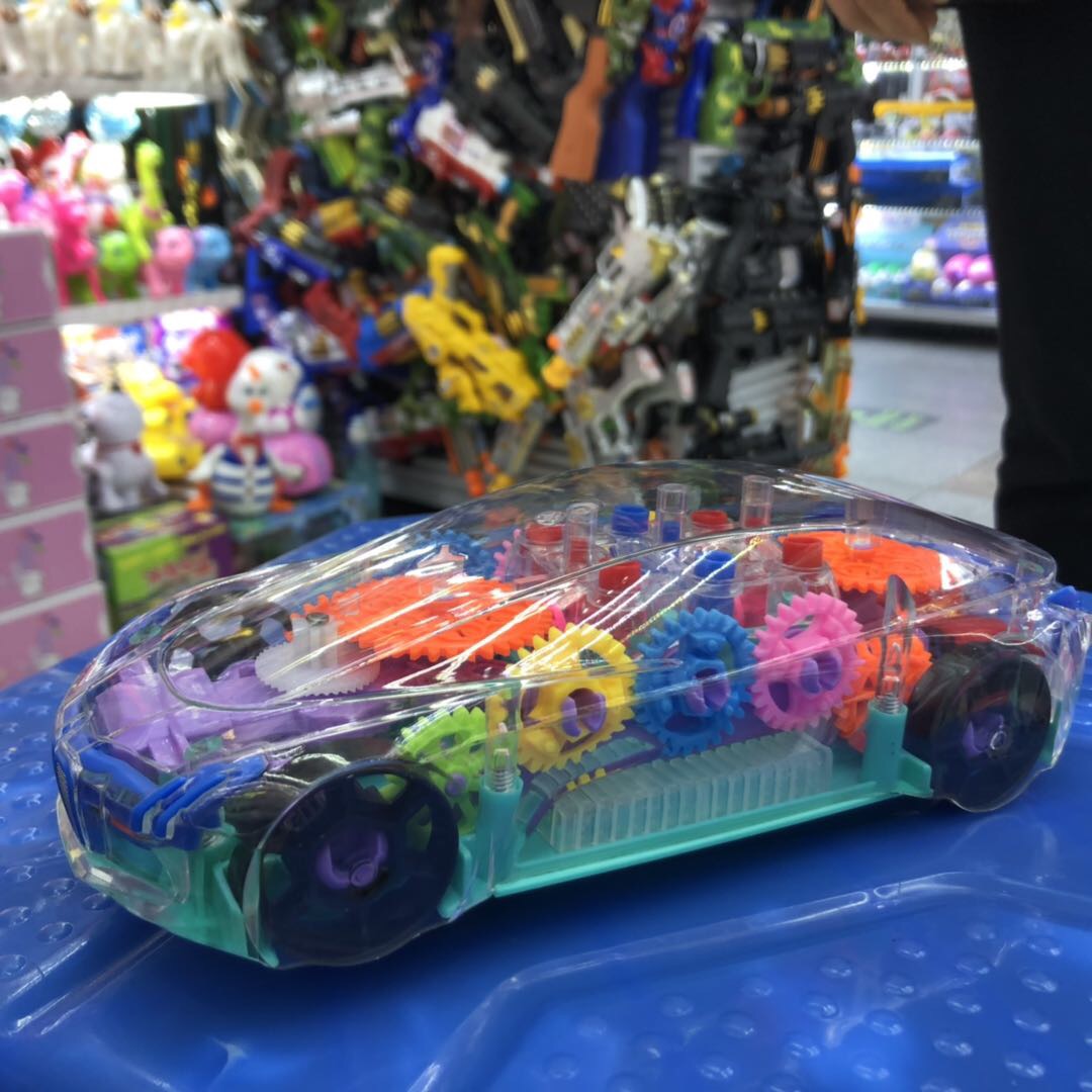 透明益智概念车电动带音乐灯光男孩儿童玩具车小汽车