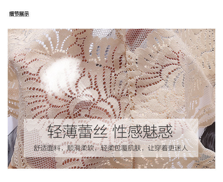 Sexy Lace Underwear Women's Net Gauze Transparent Low Waist Seamless Triangle Pants Cotton Crotch Big Size Specification drawing