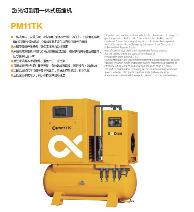 葆德激光切割用一体式压缩机PM15TK产品图