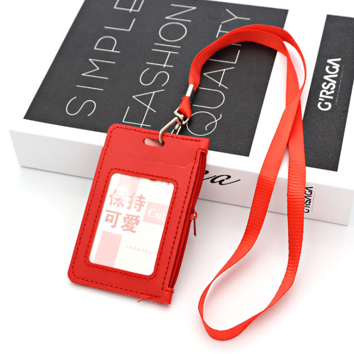 Transparent ID card holder, work ID card holder, lanyard, printed logo, factory name, custom-made employee work ID details Picture