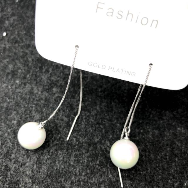Pearl earring strings: White pearls, pure, versatile and fashionable earrings Specification image