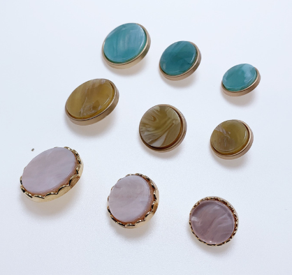 喷漆大衣扣细边宽边树脂大衣喷漆纽扣四眼大衣纽扣细节图