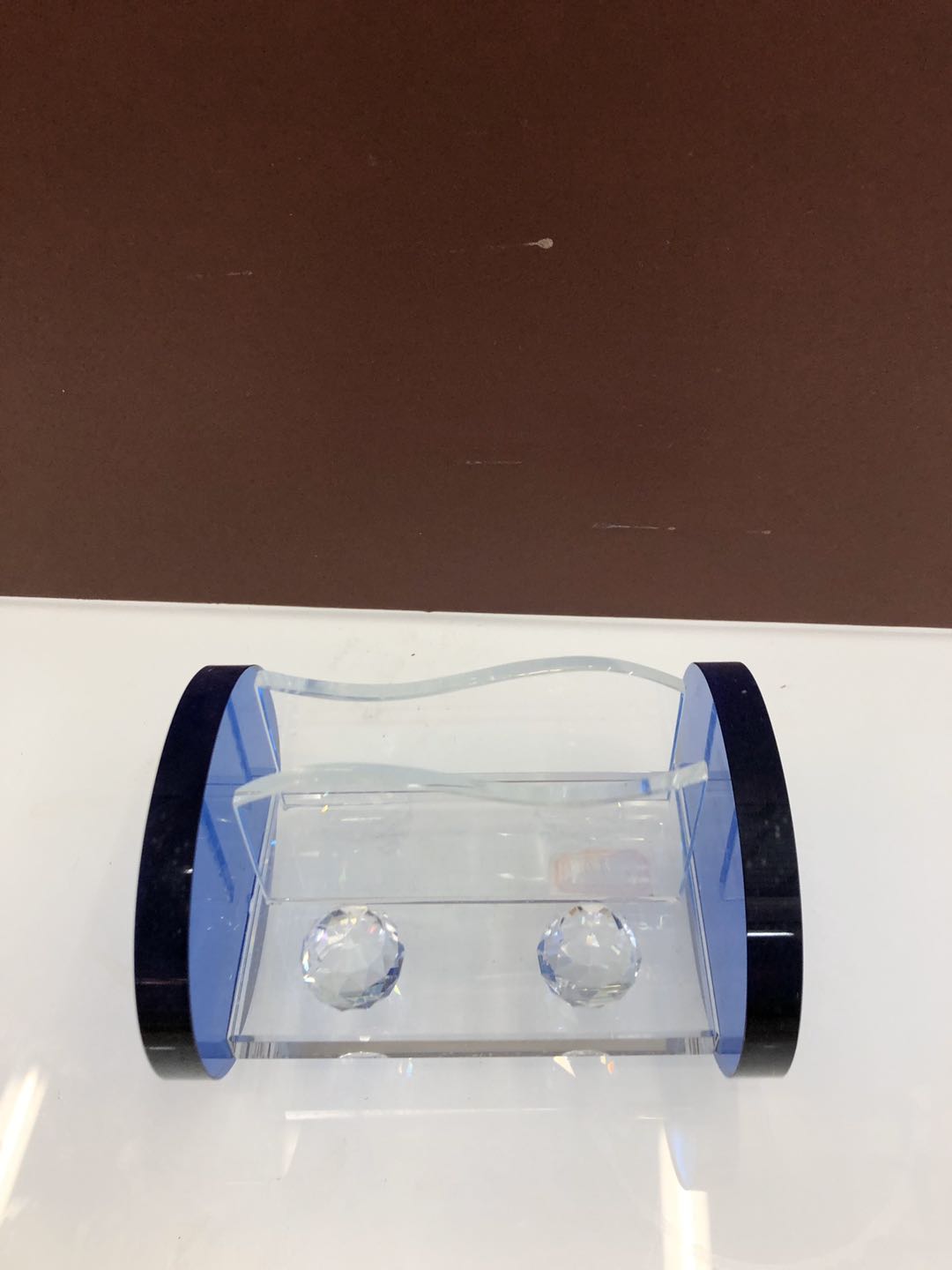 水晶摆件水晶名片座笔筒定制公司员工企业同学聚会纪念品送男女朋友实用摆件