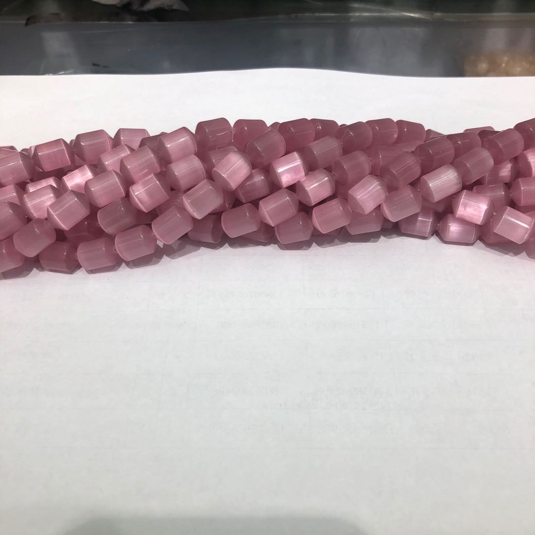 正方形猫眼石散珠长链DIY手工串珠项链手链