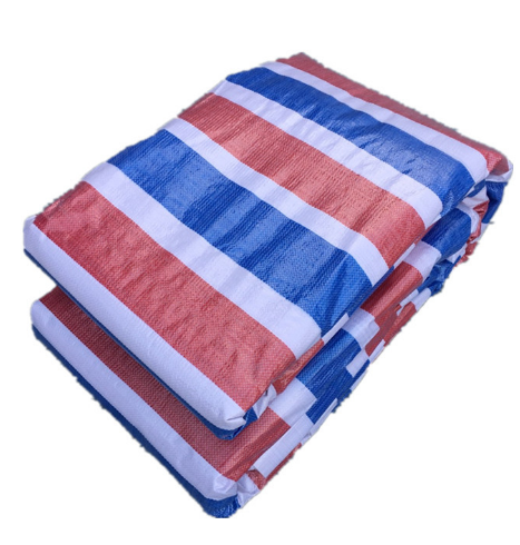 加厚160三色彩条布防水防风包装户外盖货遮雨塑料篷布细节图