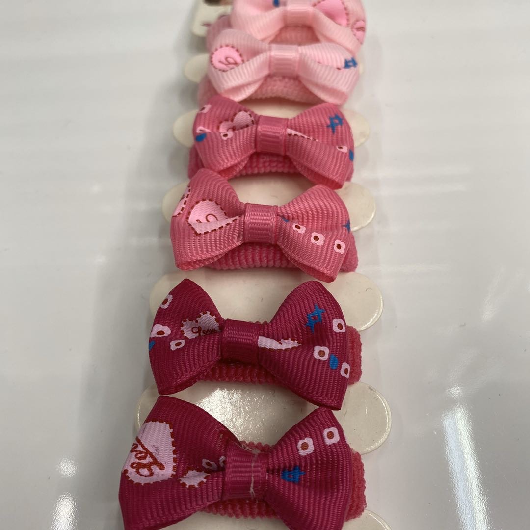 热销新款字母爱心印花蝴蝶结儿童头绳产品图