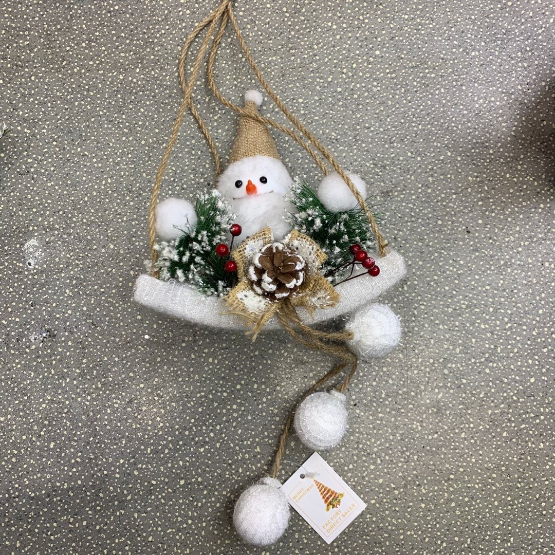 Christmas decorations Fluffy snowman door hanging decorations Christmas decorations Christmas presents thumbnail