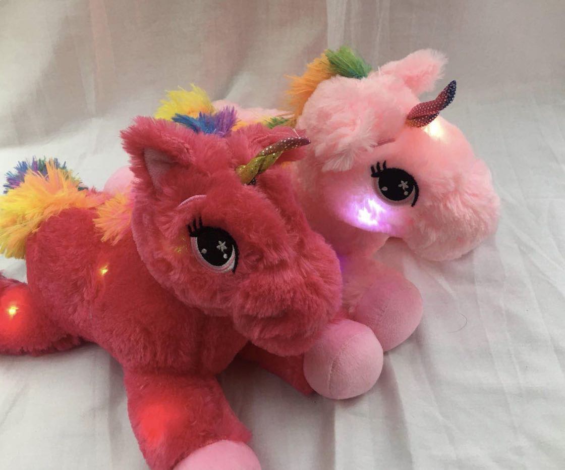 Plush glowing unicorn toys for children, girls and home decorations details Picture