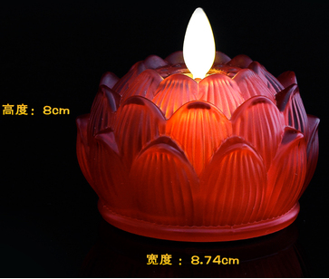 Battery simulation colorful glass lamp LED lotus lamp swaying household ghee law will be electronic Buddha lamp lamp thumbnail