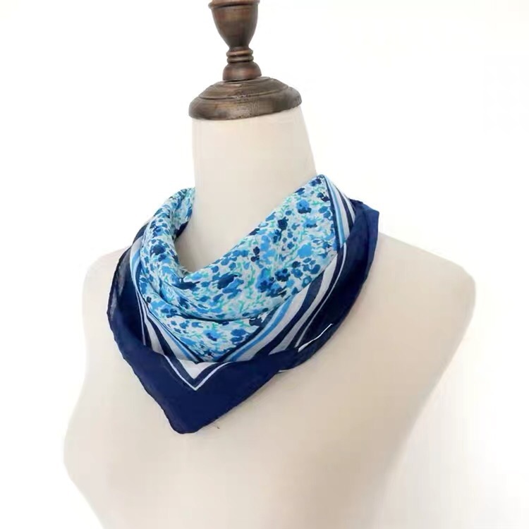 Cotton Floral Small Square Scarf Headband Decorative Scarf Scarf Scarf Specification drawing