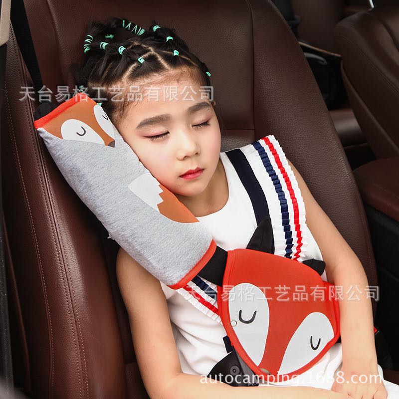 新款韩式出口原单儿童安全带护肩防勒脖子宝宝加厚卡通护肩护枕套                    图