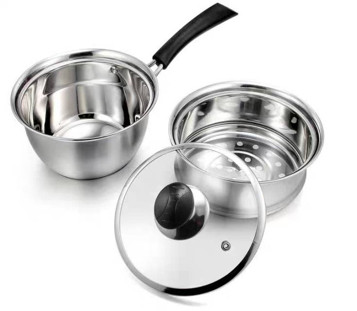 Stainless steel milk pot, small milk pot, soup pot, mini steamer, hot pot, baby health complementary food pot, gas induction cooker pot details Picture