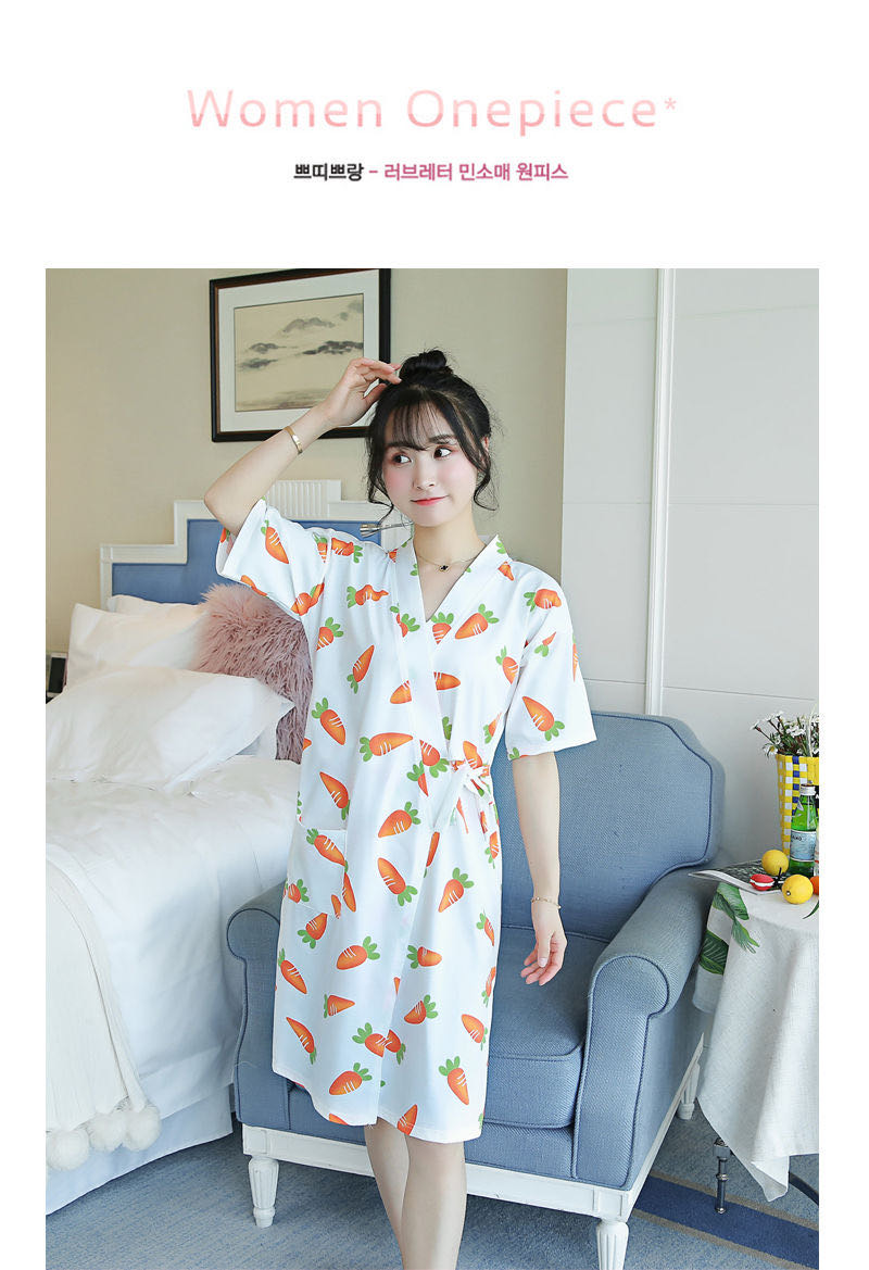 Nightgown Women Summer Cotton Pajama Day Is A Light Home Wear Specification drawing