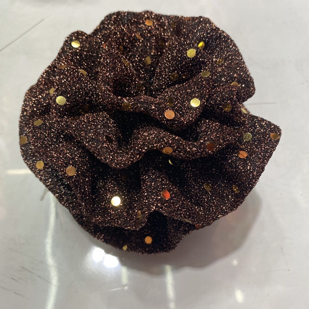 热销新款成熟气质亮片亮丝布艺女士爪花