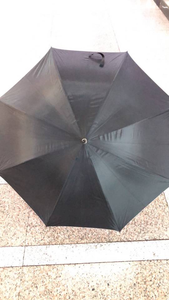 Business silver rubber automatic umbrella, long-handled umbrella, arched umbrella Specification image