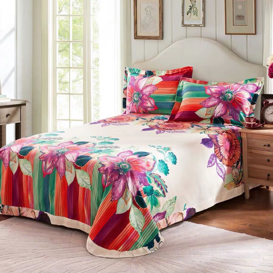 Thickened Woolen 3D Bed Sheet Wedding Quilt Set 4-Piece Set