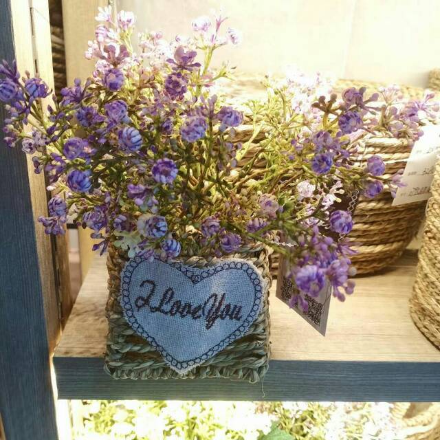 Qingling Craft straw weaving small basket flower POTS home decoration ornaments details Picture
