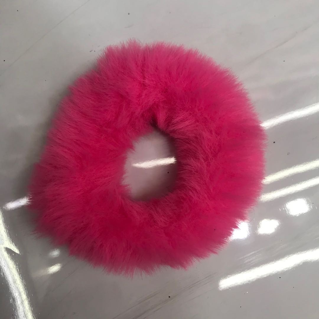 Qiu dong wool simple hair ring web celebrity tie up hair parting skin ring lovely girl rabbit ear hair rope  hair accessories thumbnail