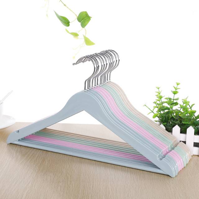 仿木衣架家用衣架塑料衣架裤架女士衣挂晾衣架裤夹批发可定制图