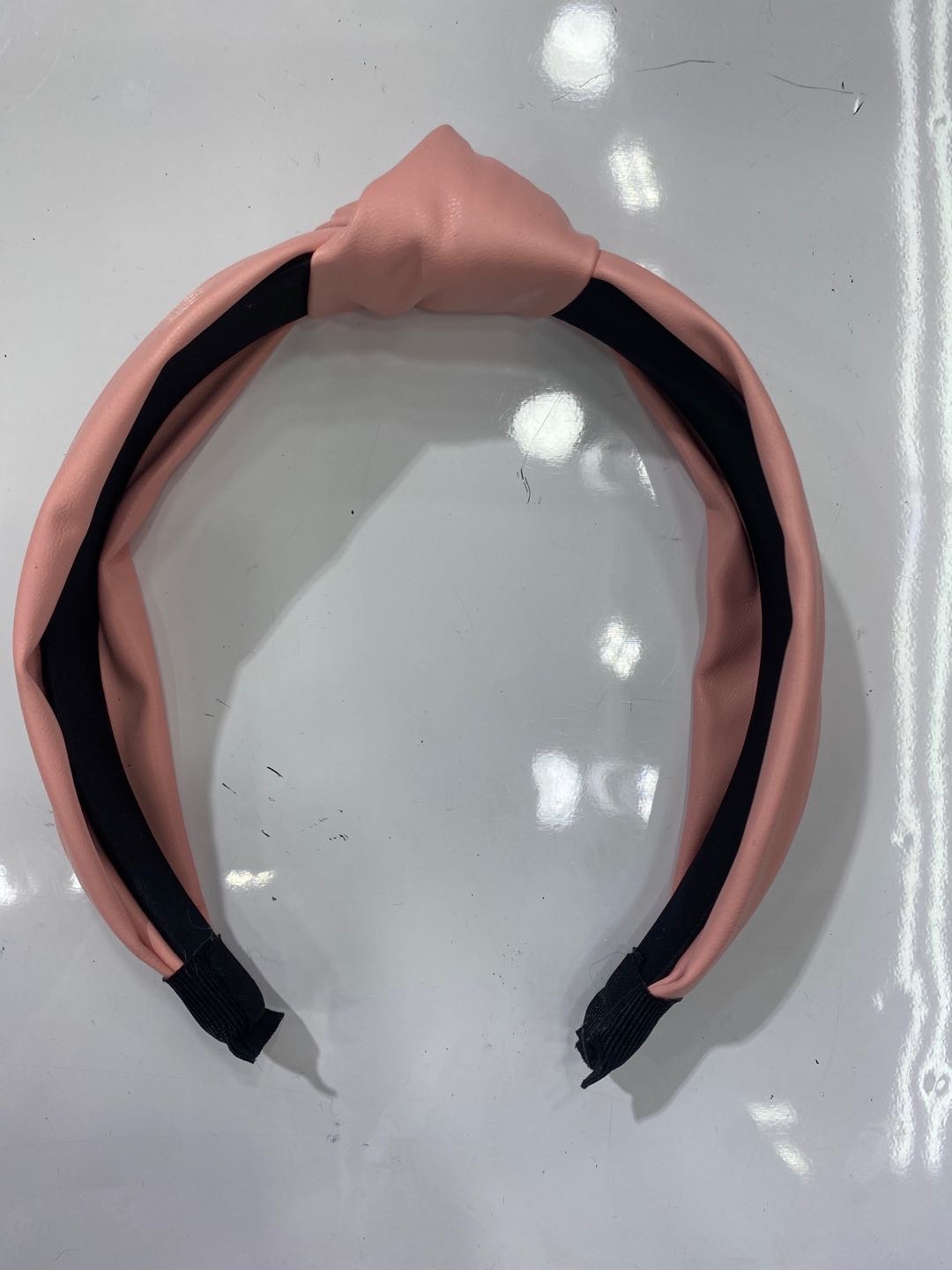 Popular new South Korean fashion versatile pu solid color ladies headband thumbnail