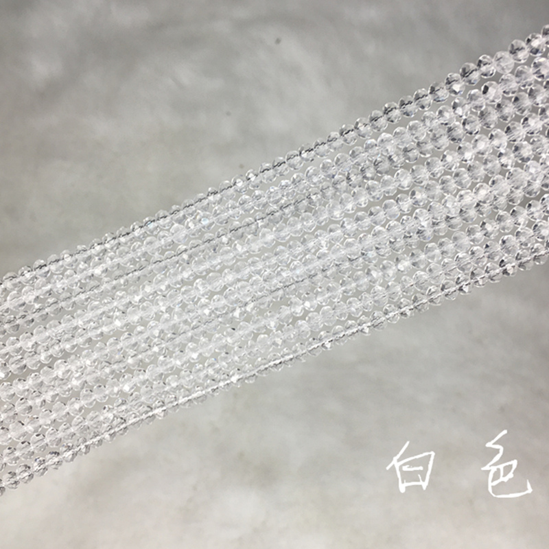3mm扁珠水晶玻璃珠车轮珠DIY珠子散珠手工串珠女手链项链材料图