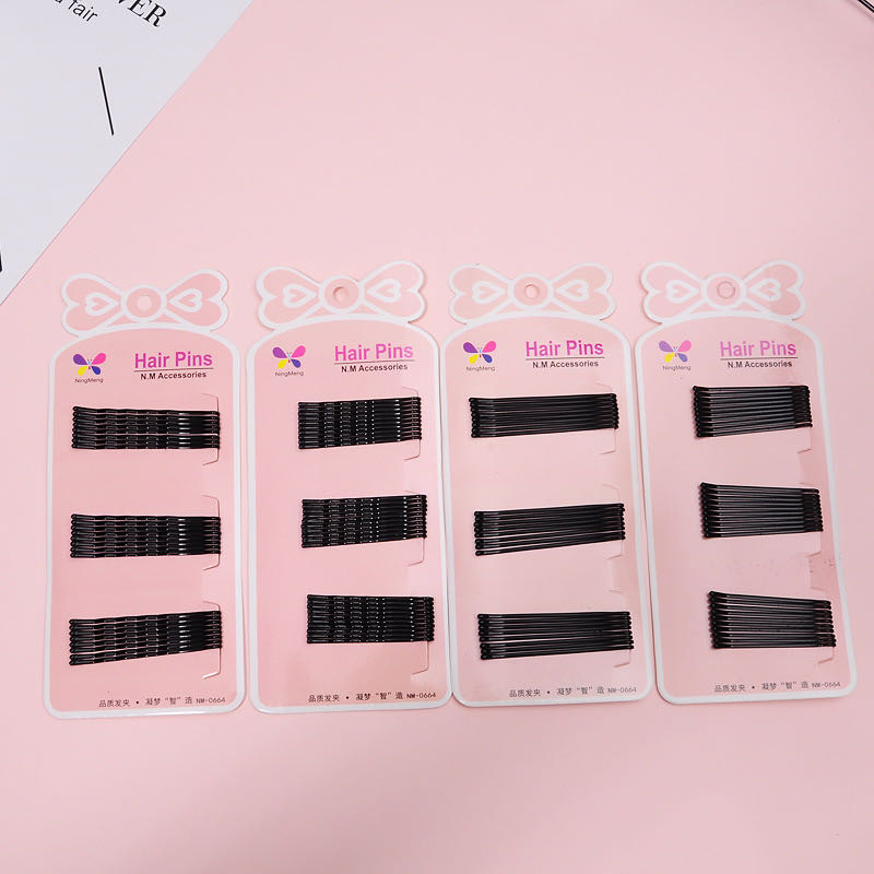 Simple Classic Metal Hairpin Korean Black One-Line Clip Black Hairpin Hairpin Specification drawing