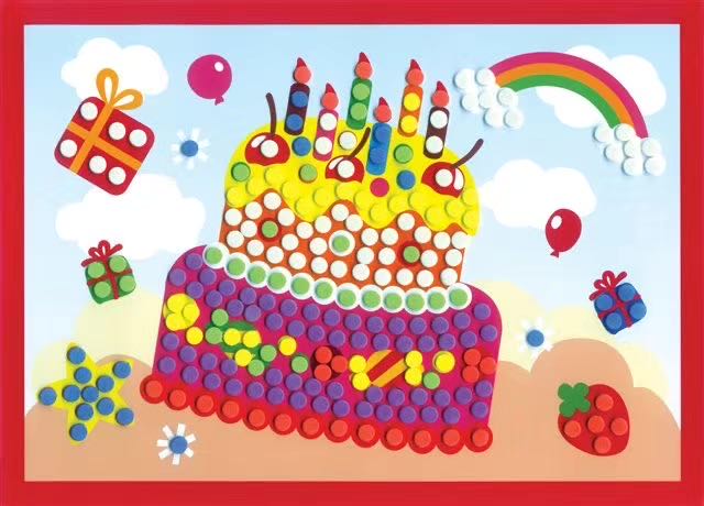 Haiming Toys Educational Toys Educational Toys Handmade Toys Polka Dot Stickers Children 3D Three-Dimensional Stickers Handmade Diy Materials Eva Material A Total Of 16 Options