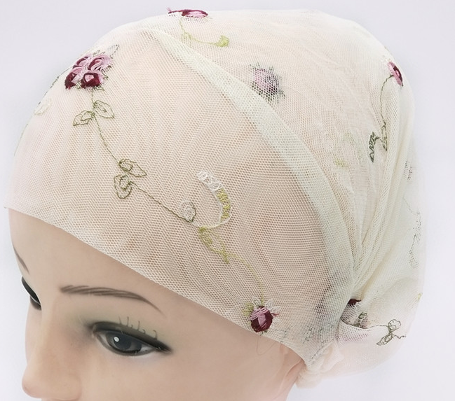 Women's Fashion Trends Go With Muslim Embroidered Mesh Headscarves details Picture